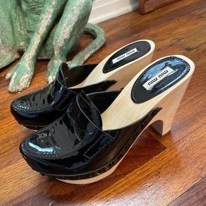 Miu Miu patent clogs sz 38
